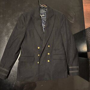 Zara Navy Double Breasted Blazer Coat